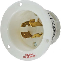 Hubbell Wiring Device-Kellems - 3-Phase Delta 480 VAC 20A NEMA L16-20P Industrial Twist Lock Inlet - Exact Tool & Supply