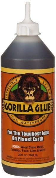 Gorilla Glue - 36 oz Bottle Brown All Purpose Glue - 20 min Working Time - Exact Tool & Supply