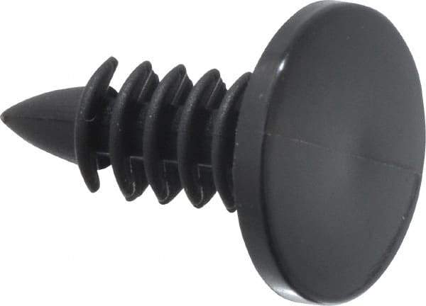 Made in USA - 3/16" Hole Diam, Ratchet Shank, Nylon Panel Rivet - 9/16" Length Under Head, 0.03" to 0.33" Material Thickness, 0.442" Head Diam - Exact Tool & Supply
