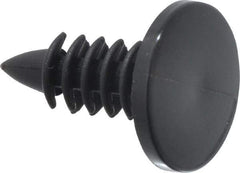 Made in USA - 3/16" Hole Diam, Ratchet Shank, Nylon Panel Rivet - 9/16" Length Under Head, 0.03" to 0.33" Material Thickness, 0.442" Head Diam - Exact Tool & Supply