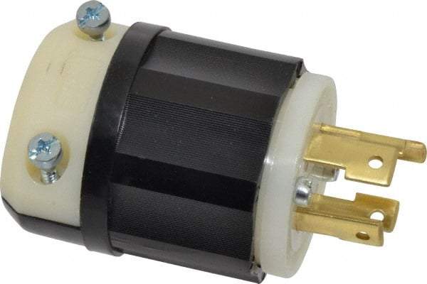 Leviton - 480 VAC, 30 Amp, L16-30P Configuration, Industrial Grade, Self Grounding Plug - 3 Phase, 3 Poles, 0.595 to 1.15 Inch Cord Diameter - Exact Tool & Supply