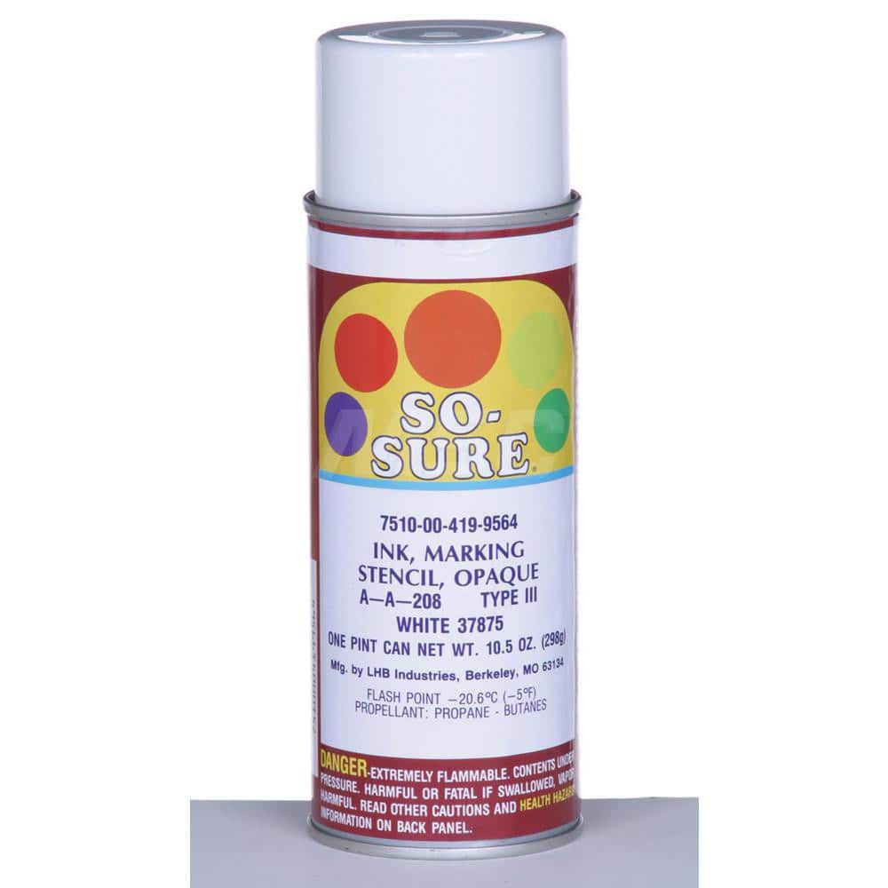 Ability One - Stencil Inks; Color: White ; Container Size: 10.5 oz ; Type: Non-Porous ; Material: Ink - Exact Tool & Supply