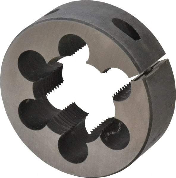 Cle-Line - 1-1/2 - 12 UNF Thread, 3" Outside Diam Carbon Steel Round Die - 1" Thick, Right Hand Thread, Adjustable - Exact Tool & Supply