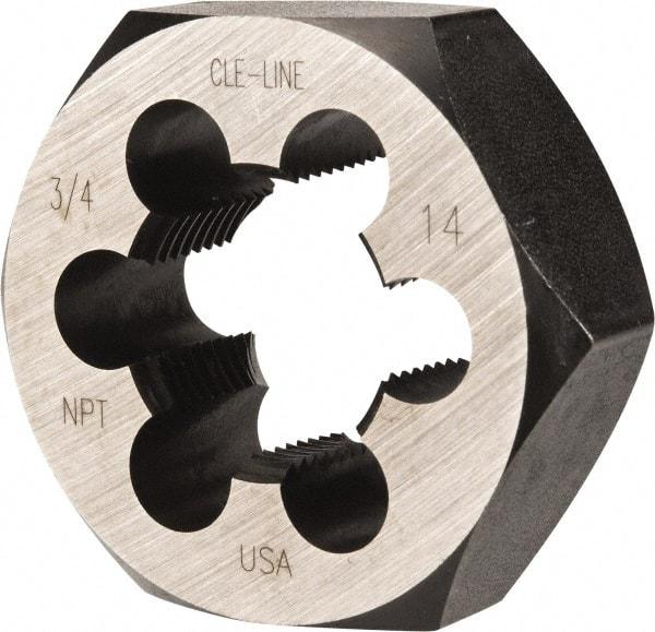 Cle-Line - 3/4-14 NPT Thread, Hex Pipe Die - Carbon Steel - Exact Tool & Supply
