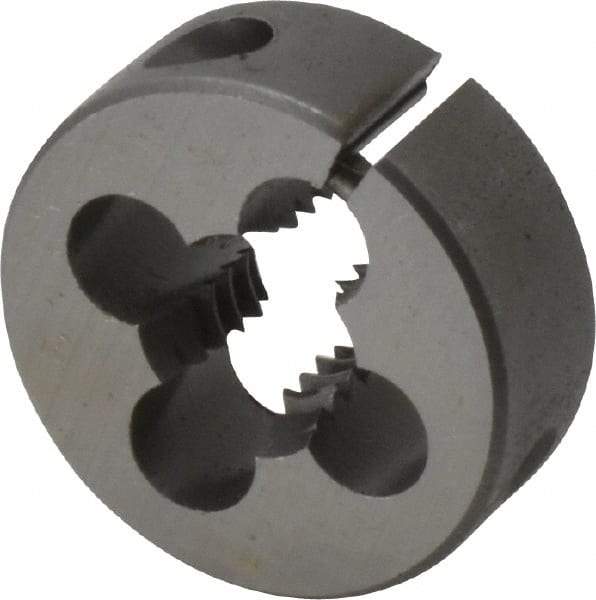 Cle-Line - 3/8-16 UNC Thread, 1" Outside Diam Carbon Steel Round Die - 3/8" Thick, Right Hand Thread, Adjustable - Exact Tool & Supply