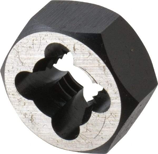 Cle-Line - 3/8-16 UNC Thread, 25/32" Hex, Hex Rethreading Die - Carbon Steel, 3/8" Thick, Series 0650 - Exact Tool & Supply
