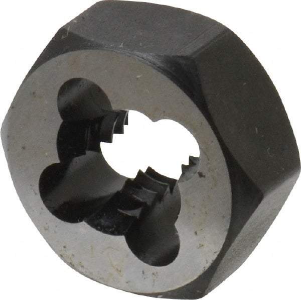 Cle-Line - 5/16-18 UNC Thread, 11/16" Hex, Hex Rethreading Die - Carbon Steel, 5/16" Thick, Series 0650 - Exact Tool & Supply