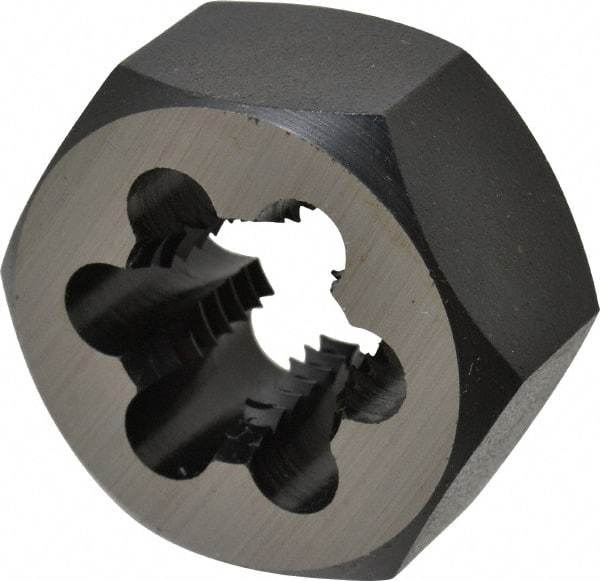 Cle-Line - 11/16-11 UNS Thread, 1-7/16" Hex, Hex Rethreading Die - Carbon Steel, 3/4" Thick, Series 0650 - Exact Tool & Supply