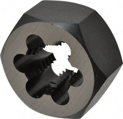 Cle-Line - 11/16-11 UNS Thread, 1-7/16" Hex, Hex Rethreading Die - Carbon Steel, 3/4" Thick, Series 0650 - Exact Tool & Supply