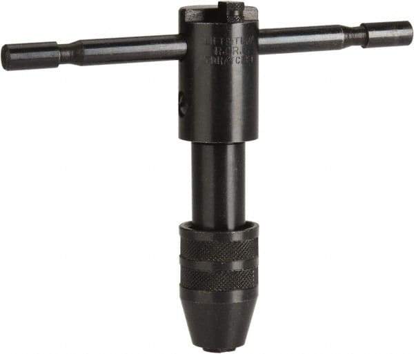 Cle-Line - #12 to 1/2" Tap Capacity, T Handle Tap Wrench - 5" Overall Length, Ratcheting - Exact Tool & Supply