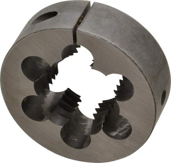 Cle-Line - 1-1/2 - 6 UNC Thread, 3" Outside Diam Carbon Steel Round Die - 1" Thick, Right Hand Thread, Adjustable - Exact Tool & Supply
