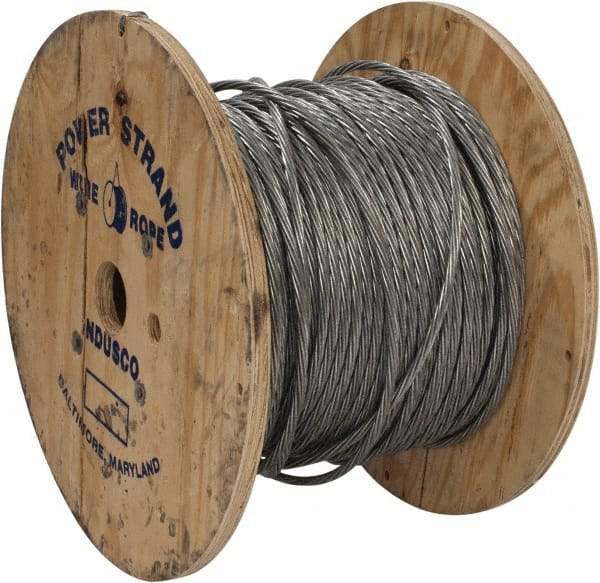 WorkSmart - 3/8" Diam, Aircraft Cable - 10,800 Lb Breaking Strength, 1 x 7 Single Strand - Exact Tool & Supply