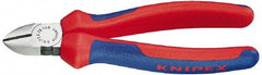 Knipex - 7" OAL, 1/8" Capacity, 1" Jaw Length x 1" Jaw Width, Diagonal Cutter Pliers - Oval Head, Ergo Two Component Handles - Exact Tool & Supply