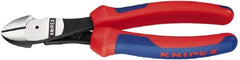 Knipex - 8" OAL, 1/8" Capacity, 1" Jaw Length x 1" Jaw Width, Diagonal Cutter Pliers - Oval Head, Ergo Two Component Handles - Exact Tool & Supply