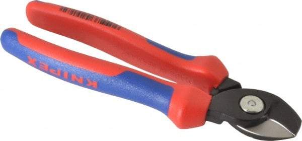 Knipex - 6-1/2" OAL, 12 AWG Capacity, Cable Cutter - 5/8" Jaw Length x 1" Jaw Width, Oval Head, Ergo Dual Component Handle - Exact Tool & Supply