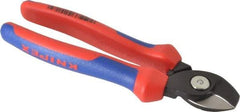 Knipex - 6-1/2" OAL, 12 AWG Capacity, Cable Cutter - 5/8" Jaw Length x 1" Jaw Width, Oval Head, Ergo Dual Component Handle - Exact Tool & Supply
