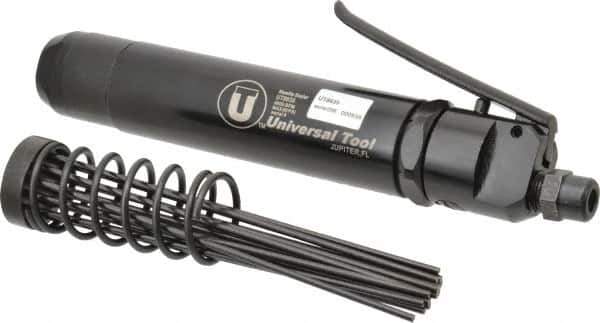 Universal Tool - 4,600 BPM, 1" Bore Diam, Pneumatic Pistol Grip Needle Scaler - 1/8" Needle Diam, 7" Needle Length, 1-1/8" Stroke Length, 12 CFM, 90 psi, 1/4 NPT Inlet - Exact Tool & Supply