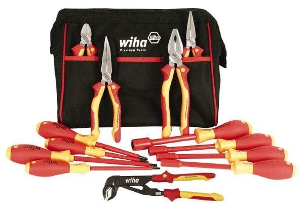 Wiha - 13 Piece Insulated Hand Tool Set - Comes in Canvas Bag - Exact Tool & Supply