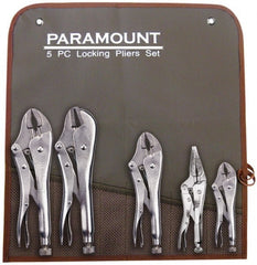 Paramount - 5 Piece Locking Plier Set - Exact Tool & Supply