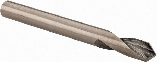 Accupro - 1/4" Body Diam, 90°, 2-1/2" OAL, Solid Carbide Spotting Drill - Exact Tool & Supply