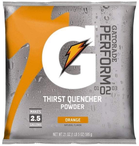 Gatorade - 21 oz Pack Orange Activity Drink - Powdered, Yields 2.5 Gal - Exact Tool & Supply