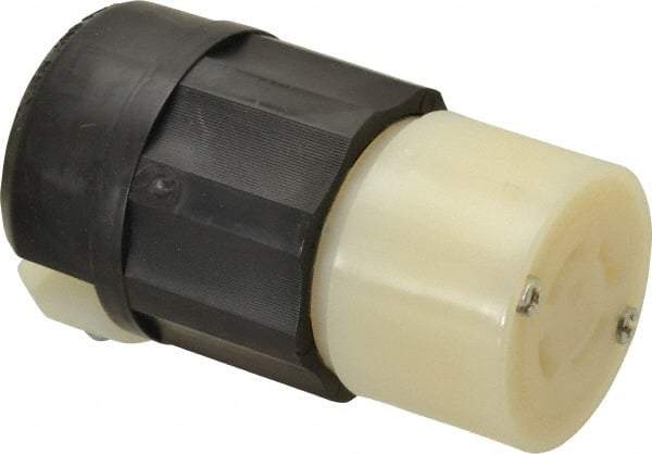 Leviton - 125/250 VAC, 20 Amp, L14-20R Configuration, Industrial Grade, Self Grounding Connector - 1 Phase, 3 Poles, 0.595 to 0.895 Inch Cord Diameter - Exact Tool & Supply
