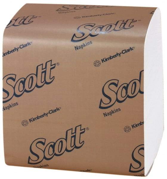 Scott - 17" Long x 17" Wide, 1/4 Fold Dinner Paper Napkins - 1 Ply, White - Exact Tool & Supply