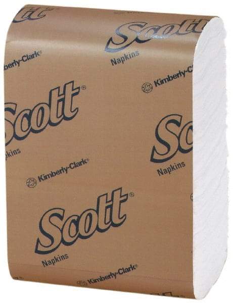 Scott - 8,000 Piece, 7" Long x 12" Wide, Low Fold Dispenser Snack Paper Napkins - 1 Ply - Exact Tool & Supply