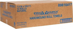 PRO-SOURCE - Hard Roll of 1 Ply Natural Paper Towels - 8" Wide, 350' Roll Length, Fits Dispenser Pro-Source: 56590672, 56590698, 56590706,56590714, 56590565, 5659057, Kimberly Clark: 09767, 09990, 09746, 09996 GP: 54338, 56201 - Exact Tool & Supply