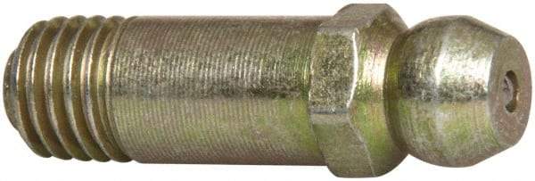 Value Collection - Straight Head Angle, 1/4-28 Steel Standard Grease Fitting - 7.94mm Hex - Exact Tool & Supply