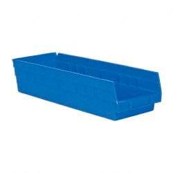 Akro-Mils - 17-7/8" Deep, Blue Hopper Shelf Bin - 4" High x 6-5/8" Wide x 17-7/8" Long - Exact Tool & Supply