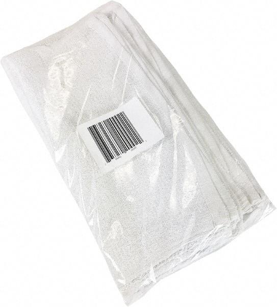 PRO-SOURCE - 19 Inch Long x 16 Inch Wide Virgin Cotton Utility Towels - White, Terry Cloth, Medium Lint, 12 Sheets per Pack, Bag - Exact Tool & Supply