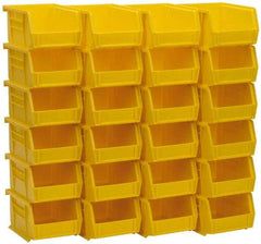 Akro-Mils - 10 Lb. Load Capacity, 5-3/8" Deep, Yellow Polymer Hopper Stacking Bin - 3" High x 4-1/8" Wide x 5-3/8" Long - Exact Tool & Supply
