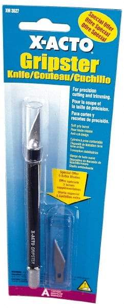 X-ACTO - 5-3/4" OAL Carbon Steel Hobby Knife - #11 Classic Fine Point Blade, Nonslip Rubber Handle - Exact Tool & Supply