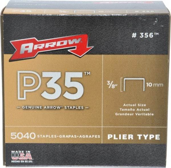 Arrow - 3/8" Wide Crown Staples - 3/8" Leg Length - Exact Tool & Supply