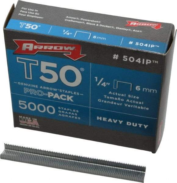 Arrow - 3/8" Wide Heavy Duty Staples - 1/4" Leg Length - Exact Tool & Supply