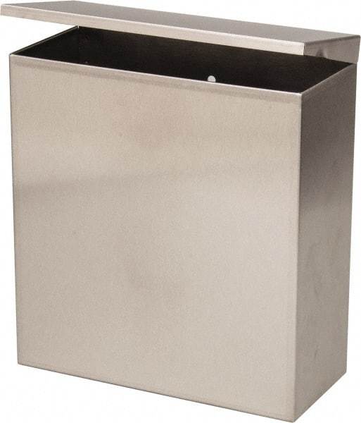 Made in USA - Stainless Steel Sanitary Napkin Disposal Unit - Surface Mount, 10" High x 9" Wide x 4" Deep, White - Exact Tool & Supply