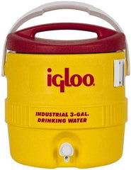 Igloo - 3 Gal Beverage Cooler - Plastic, Yellow/Red - Exact Tool & Supply