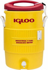 Igloo - 5 Gal Beverage Cooler - Plastic, Yellow/Red - Exact Tool & Supply