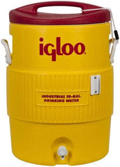 Igloo - 10 Gal Beverage Cooler - Plastic, Yellow/Red - Exact Tool & Supply