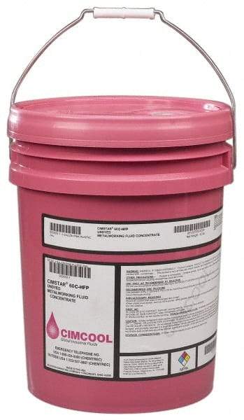 Cimcool - Cimstar 60C-HFP, 5 Gal Pail Cutting Fluid - Semisynthetic, For Boring, Drilling, Grinding, Milling, Reaming, Tapping, Turning - Exact Tool & Supply