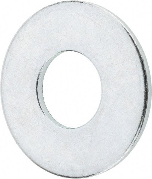 Value Collection - 9/16" Screw, Grade 2 Steel USS Flat Washer - 5/8" ID x 1-1/2" OD, 7/64" Thick, Zinc-Plated Finish - Exact Tool & Supply