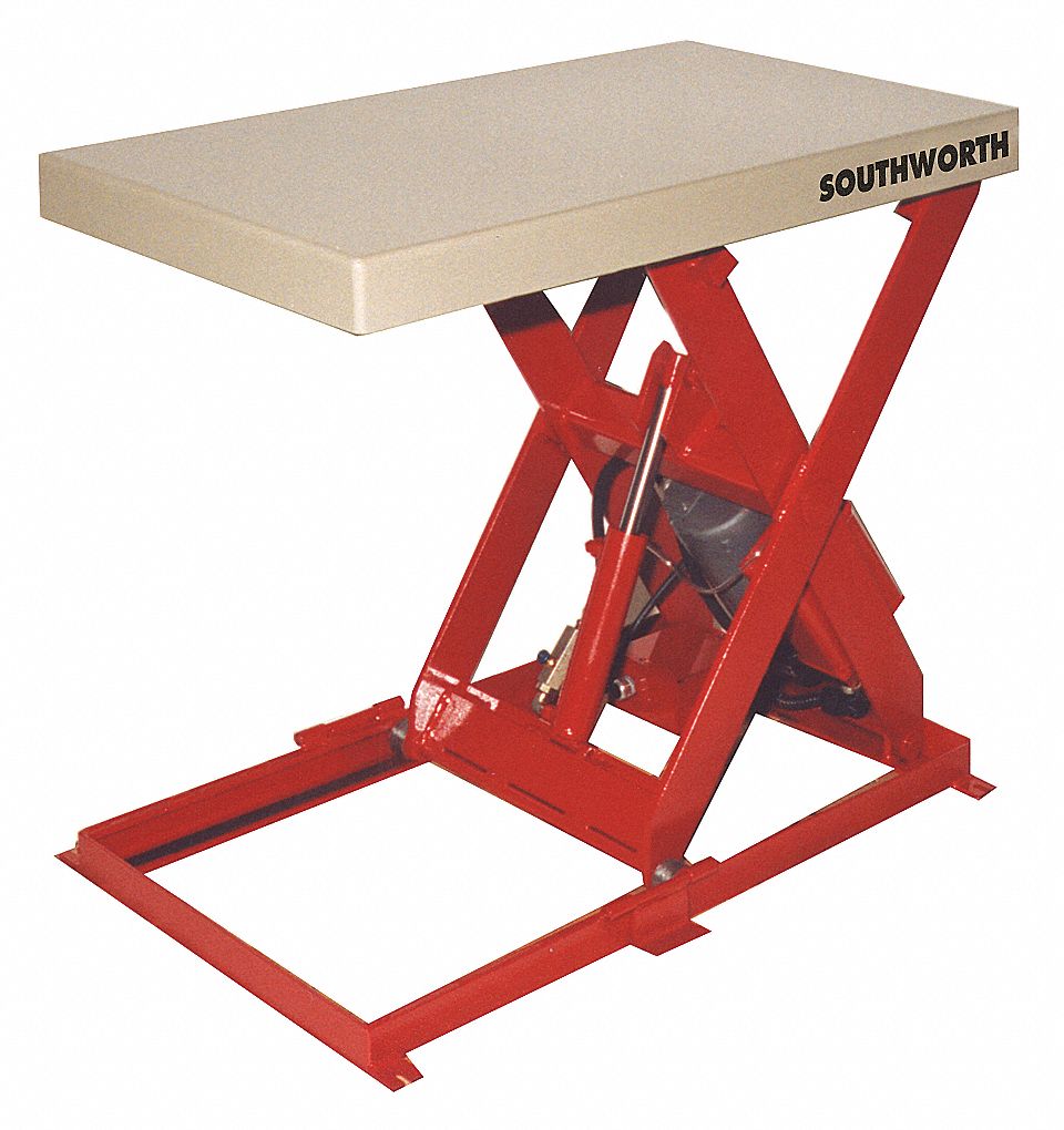 Stationary Scissor Lift Table, 550 lb. Load Capacity, 31-1/2" Lifting Height Max., Electric Lift