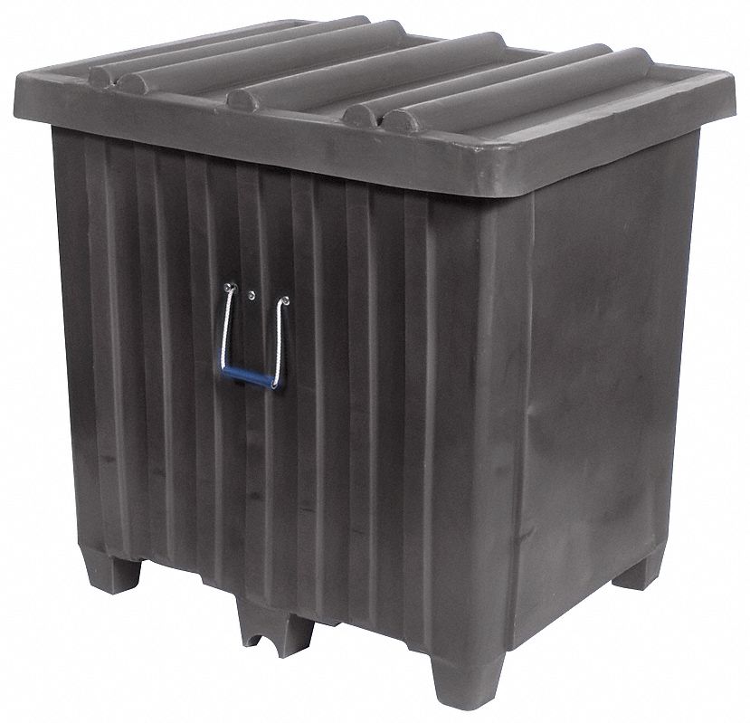 Bulk Container, Black, 42"H x 42"L x 34"W, 1EA