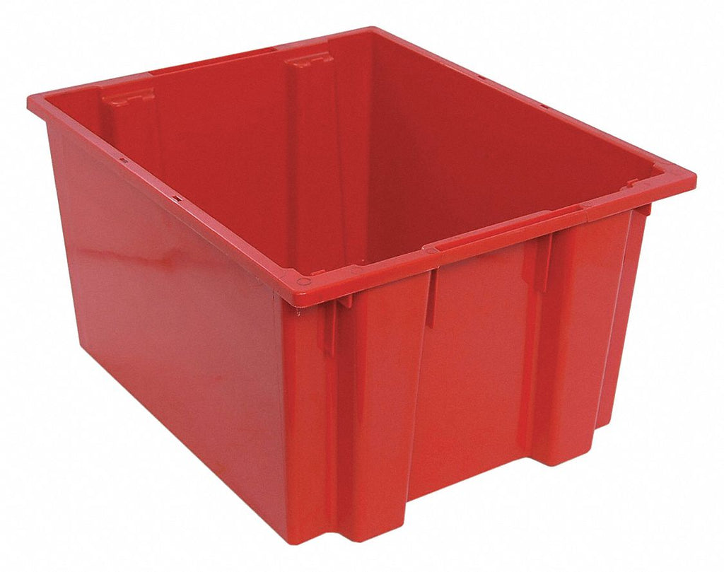Stack and Nest Container, Red, 13"H x 23-1/2"L x 19-1/2"W, 1EA