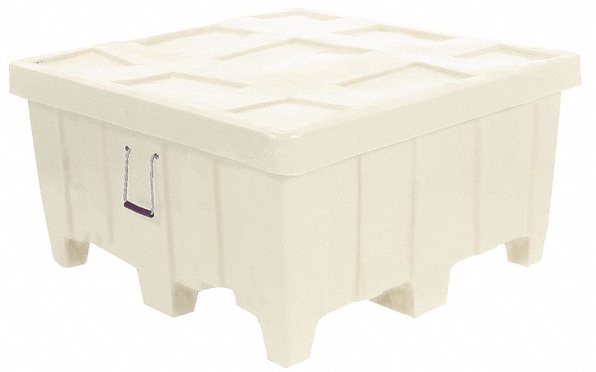 Bulk Container, White, 23"H x 44"L x 44"W, 1EA