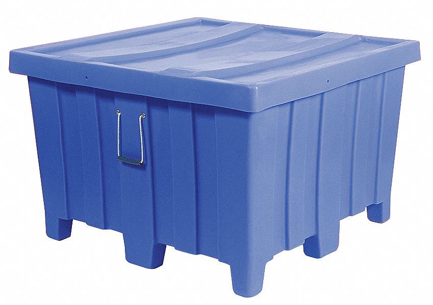 Bulk Container, Blue, 29-1/2"H x 44"L x 44"W, 1EA