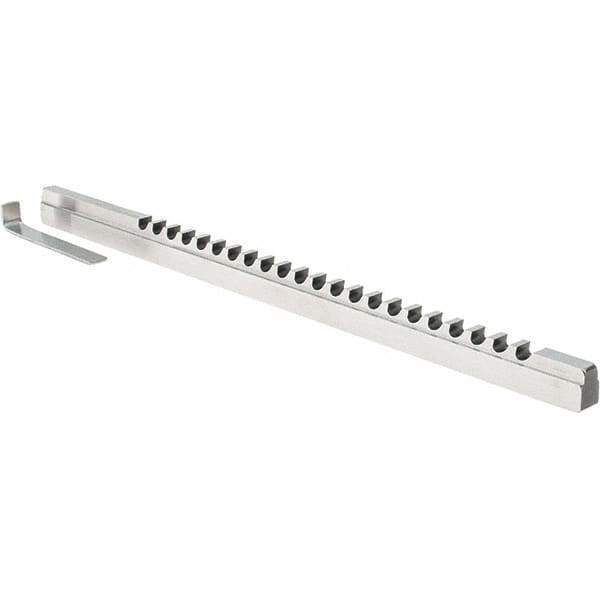 Dumont Minute Man - 7mm Keyway Width, Style C, Keyway Broach - High Speed Steel, Bright Finish, 3/8" Broach Body Width, 25/64" to 2-1/2" LOC, 11" OAL - Exact Tool & Supply