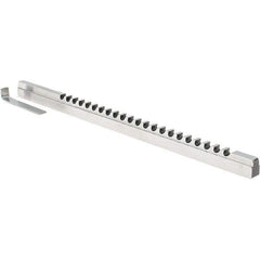 Dumont Minute Man - 7mm Keyway Width, Style C, Keyway Broach - High Speed Steel, Bright Finish, 3/8" Broach Body Width, 25/64" to 2-1/2" LOC, 11" OAL - Exact Tool & Supply