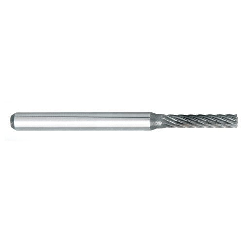 SN-42 -3mm × 5mm LOC × 6mm Shank × 50mm OAL 10 Degree Inverted Angle Carbide Medium Right Hand Spiral Burr - Exact Tool & Supply